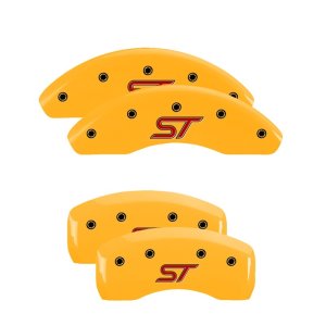 Ford Fiesta Caliper Covers - Front + Rear - MGP - ST Engraved - Yellow - `14-`17