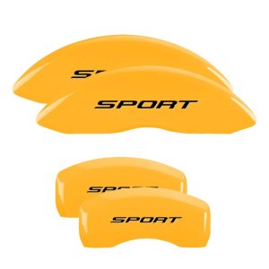 Ford Edge Caliper Covers - Front + Rear - MGP - Engraved No Bolts/Sport - Yellow - `15-`18 Ford Edge Caliper Covers - Front + Rear - MGP - Engraved No Bolts/Sport - Yellow - `15-`18