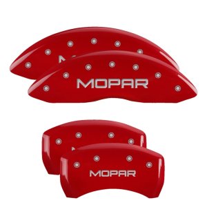 Dodge Magnum Caliper Covers - Front + Rear - MGP - MOPAR 4 Logo - Red - `05-`10 Dodge Magnum Caliper Covers - Front + Rear - MGP - MOPAR 4 Logo - Red - `05-`10