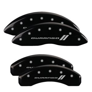 Dodge Ram Caliper Covers - Front + Rear - MGP - With stripes/Durango - Black - `06-`10 Dodge Ram Caliper Covers - Front + Rear - MGP - With stripes/Durango - Black - `06-`10