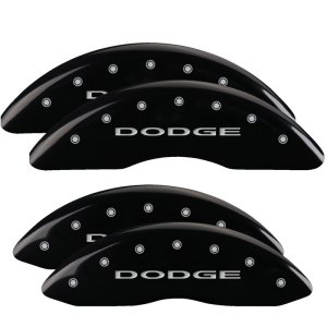 Dodge Ram Caliper Covers - Front + Rear - MGP - Engraved - Black - 2010 Dodge Ram Caliper Covers - Front + Rear - MGP - Engraved - Black - 2010
