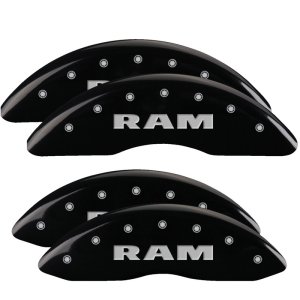 Dodge Ram Caliper Covers - Front + Rear - MGP - Engraved RAM - Black - 2010 Dodge Ram Caliper Covers - Front + Rear - MGP - Engraved RAM - Black - 2010