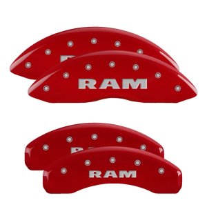 Dodge Ram Caliper Covers - Front + Rear - MGP - 4 Logo - Red - `02-`06 Dodge Ram Caliper Covers - Front + Rear - MGP - 4 Logo - Red - `02-`06