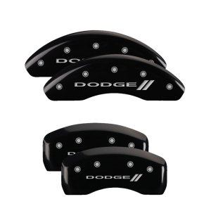 Dodge Stratus Caliper Covers - Front + Rear - MGP - Engraved With Stripes - Black - `01-`06 Dodge Stratus Caliper Covers - Front + Rear - MGP - Engraved With Stripes - Black - `01-`06