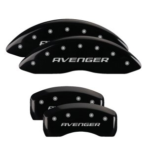 Dodge Caliber Caliper Covers - Front + Rear - MGP - 4 Logo Engraved Without Stripes/Avenger - Black - `07-`14 Dodge Caliber Caliper Covers - Front + Rear - MGP - 4 Logo Engraved Without Stripes/Avenger - Black - `07-`14