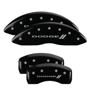 Dodge Caliber Caliper Covers - Front + Rear - MGP - With stripes/Dodge - Black - `07-`14 Dodge Caliber Caliper Covers - Front + Rear - MGP - With stripes/Dodge - Black - `07-`14