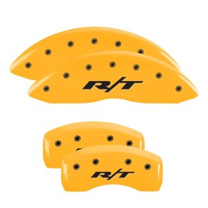Dodge Caliber Caliper Covers - Front + Rear - MGP - 4 Logo Engraved RT - Yellow - `07-`14 Dodge Caliber Caliper Covers - Front + Rear - MGP - 4 Logo Engraved RT - Yellow - `07-`14