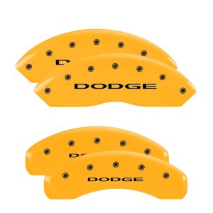 Dodge Grand Caliper Covers - Front + Rear - MGP - 4 Logo - Yellow - `11-`19 Dodge Grand Caliper Covers - Front + Rear - MGP - 4 Logo - Yellow - `11-`19