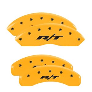 Dodge Grand Caliper Covers - Front + Rear - MGP - RT Engraved - Yellow - `11-`19