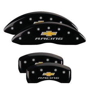 Chevrolet Impala Caliper Covers - Front + Rear - MGP - Engraved Chevy Racing - Black - `10-`13
