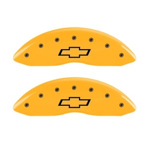 Chevrolet Silverado Caliper Covers - Front - MGP - Bowtie - Yellow - `07-`13 Chevrolet Silverado Caliper Covers - Front - MGP - Bowtie - Yellow - `07-`13