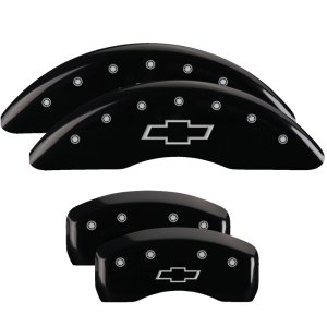Chevrolet Traverse Caliper Covers - Front + Rear - MGP - Engraved Bowtie - Black finish - `09-`17