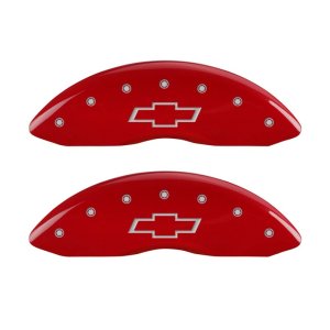 Chevrolet Colorado Caliper Covers - Front - MGP - Bowtie - Red - `04-`12
