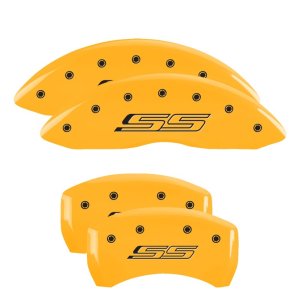 Chevrolet SS Caliper Covers - Front + Rear - MGP - Engraved 4 Logo Gen 5/SS - Yellow - `14-`15 Chevrolet SS Caliper Covers - Front + Rear - MGP - Engraved 4 Logo Gen 5/SS - Yellow - `14-`15