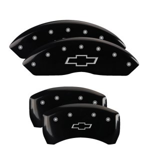Chevrolet Colorado Caliper Covers - Front + Rear - MGP - Bowtie Engraved - Black - `19-`20