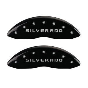Chevrolet Silverado Caliper Covers - Front - MGP - 2 Logo - Black - `05-`07 Chevrolet Silverado Caliper Covers - Front - MGP - 2 Logo - Black - `05-`07