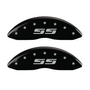 Chevrolet Silverado Caliper Covers (2) - Front - MGP - Engraved Front Silverado style/SS - Black - `05-`07