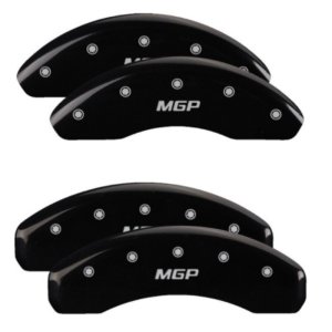 Toyota Prius Caliper Covers - Front + Rear - MGP - Engraved, Silver Characters - Black - `23-`25
