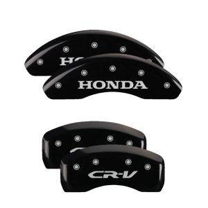 Honda CR-V Caliper Covers - Front + Rear - MGP - Engraved Front: Honda, Engraved Rear: CR-V - Black - `07-`11