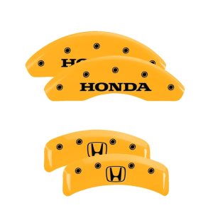 Honda Accord Caliper Covers - MGP - Engraved Front: Honda - Engraved Rear: H Logo - Yellow - `08-`12