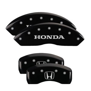 Honda Accord Caliper Covers - Front + Rear - MGP - Engraved Front Honda - Rear H Logo - Black - `03-`07