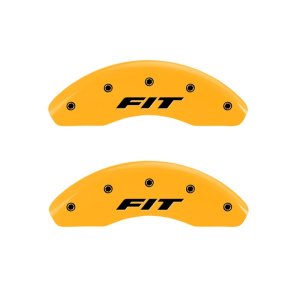 Honda Fit Caliper Covers - Front - MGP - Engraved Front FIT - Yellow - `09-`19