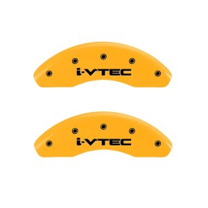 Honda Fit Caliper Covers - Front - MGP - Engraved Front i-Vtec - Yellow - `09-`19