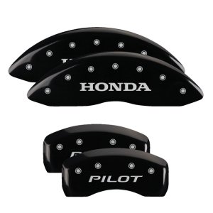 Honda Pilot Caliper Covers - Front + Rear - MGP - Engraved Front: Honda - Engraved Rear: Pilot/2016 - Black - `09-`23