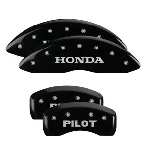 Honda Pilot Caliper Covers - Front + Rear - MGP - Engraved Front: Honda - Engraved Rear: Pilot - Black - `09-`23