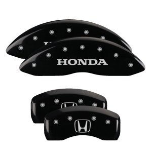 Honda Accord Caliper Covers - Front + Rear - MGP - Engraved Front Honda - Engraved Rear H Logo - Black - `16-`17