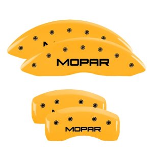 Chrysler Sebring Caliper Covers - Front + Rear - MGP - 4 Logo Engraved with MOPAR - Yellow - `07-`14