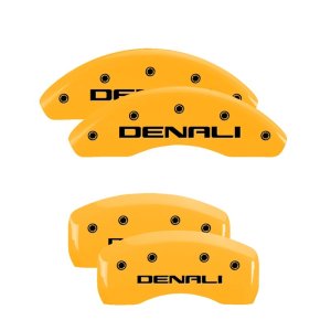 GMC Terrain Caliper Covers - Front + Rear - MGP - Engraved Denali - Yellow - `10-`17