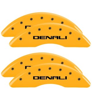 GMC Sierra Caliper Covers - Front + Rear - MGP - Denali Engraved - Yellow - `11-`19