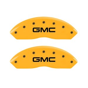 GMC Yukon Caliper Covers - Front - MGP - 2 Logo Engraved - Yellow - `97-`00