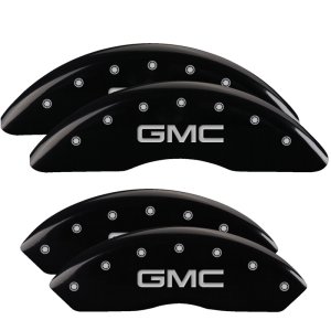 GMC Savana Caliper Covers - Front + Rear - MGP - 4 Logo Engraved - Black - `09-`16