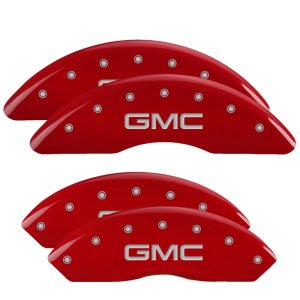 GMC Savana Caliper Covers - Front + Rear - MGP - Engraved 4 Logo - Red - `09-`16