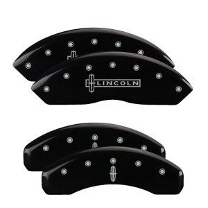 Lincoln Blackwood Caliper Covers - Front + Rear - MGP - Engraved Front Lincoln - Engraved Rear Star logo - Black - 2002