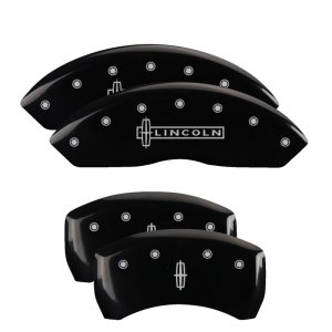 Lincoln LS Caliper Covers - Front + Rear - MGP - Engraved Front Lincoln/Engraved Rear Star logo - Black - `00-`05