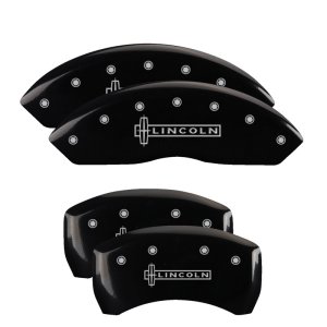 Lincoln LS Caliper Covers - Front + Rear - MGP - Engraved Lincoln - Black - `00-`05