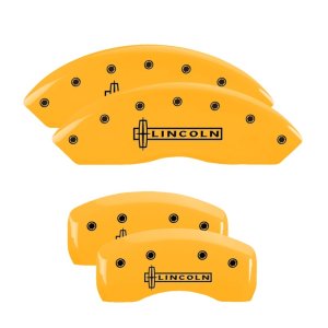 Lincoln MKZ Caliper Covers - Front + Rear - MGP - 4 Logo - Yellow - 2020