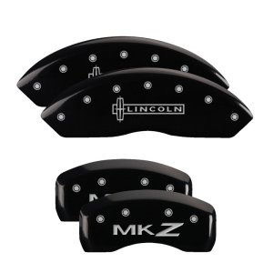 Lincoln MKZ Caliper Covers - Front + Rear - MGP - Engraved Front Lincoln - Engraved Rear MKZ - Black - 2020