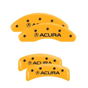 Acura TL Caliper Covers - Front + Rear - MGP - Engraved - Yellow - `99-`03