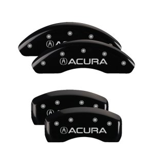 Acura TSX Caliper Covers - Front + Rear - MGP - Engraved 4 Logo - Black - `04-`08