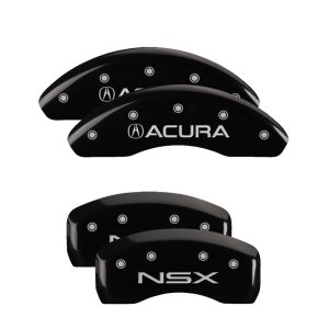 Acura NSX Caliper Covers - Front + Rear - MGP - Engraved Front: Acura - Engraved Rear: NSX - Black - `02-`05