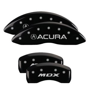 Acura MDX Caliper Covers - Front + Rear - MGP - Engraved Front: Acura - Engraved Rear: MDX - Black - `07-`13