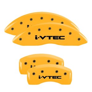Acura MDX Caliper Covers - Front + Rear - MGP - i-Vtec - Yellow - `14-`16