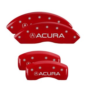 Acura TSX Caliper Covers - Front + Rear - MGP - Engraved - Red - `09-`14