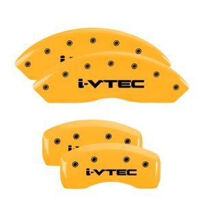 Acura TSX Caliper Covers - Front + Rear - MGP - Engraved i-Vtec - Yellow - `09-`14