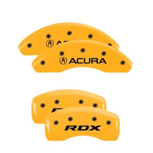 Acura RDX Caliper Covers (4) - Front + Rear - MGP - 4 Logo Engraved - Yellow - `07-`12