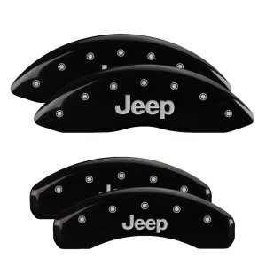 Jeep Grand Caliper Covers - Front + Rear - MGP - Engraved 4 Logo - Black - `05-`10